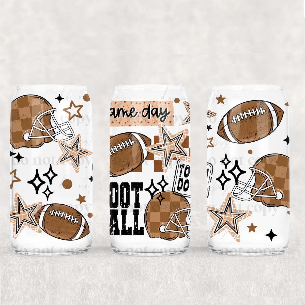 Gameday Football 16oz Glass Wrap