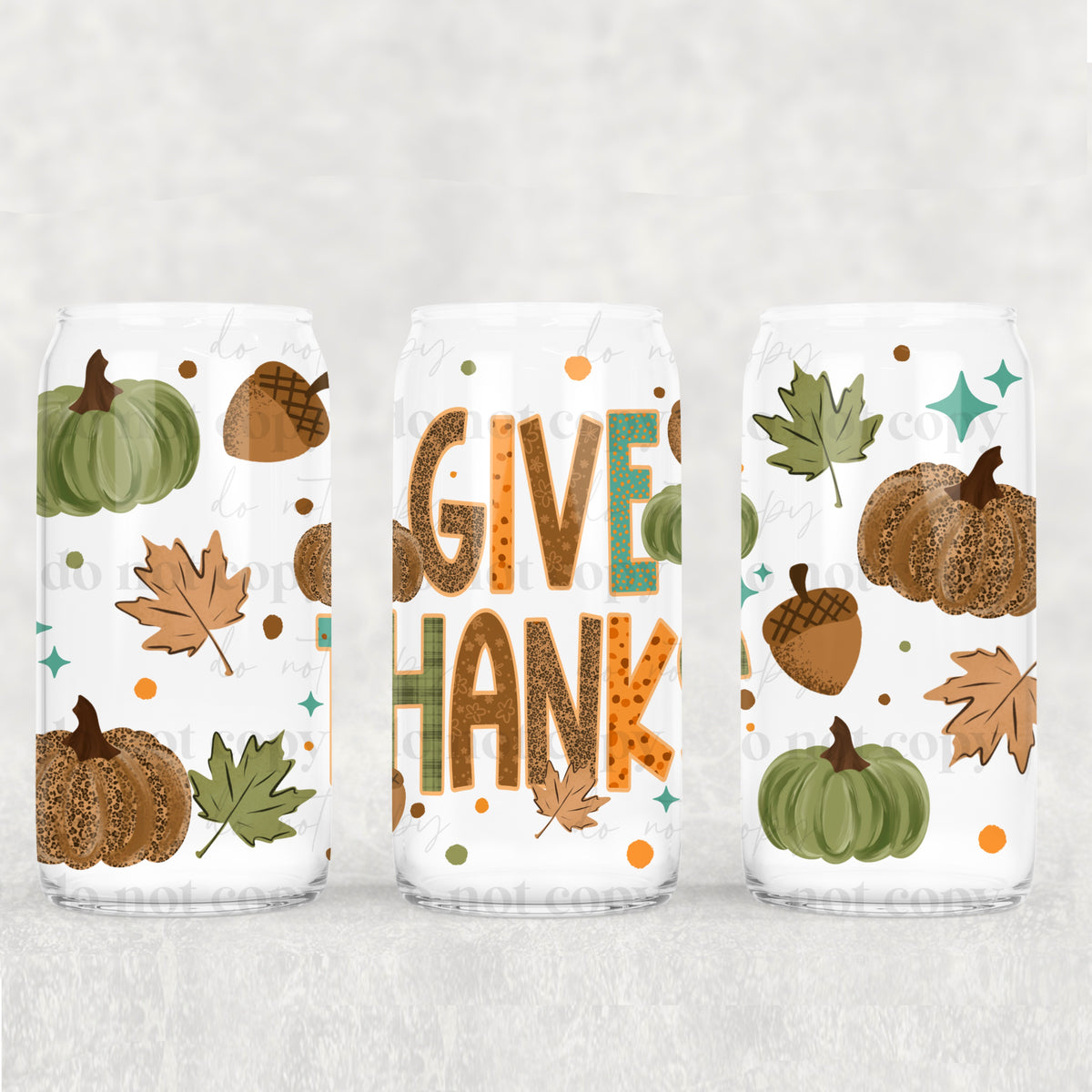 Give Thanks 16oz Glass Wrap