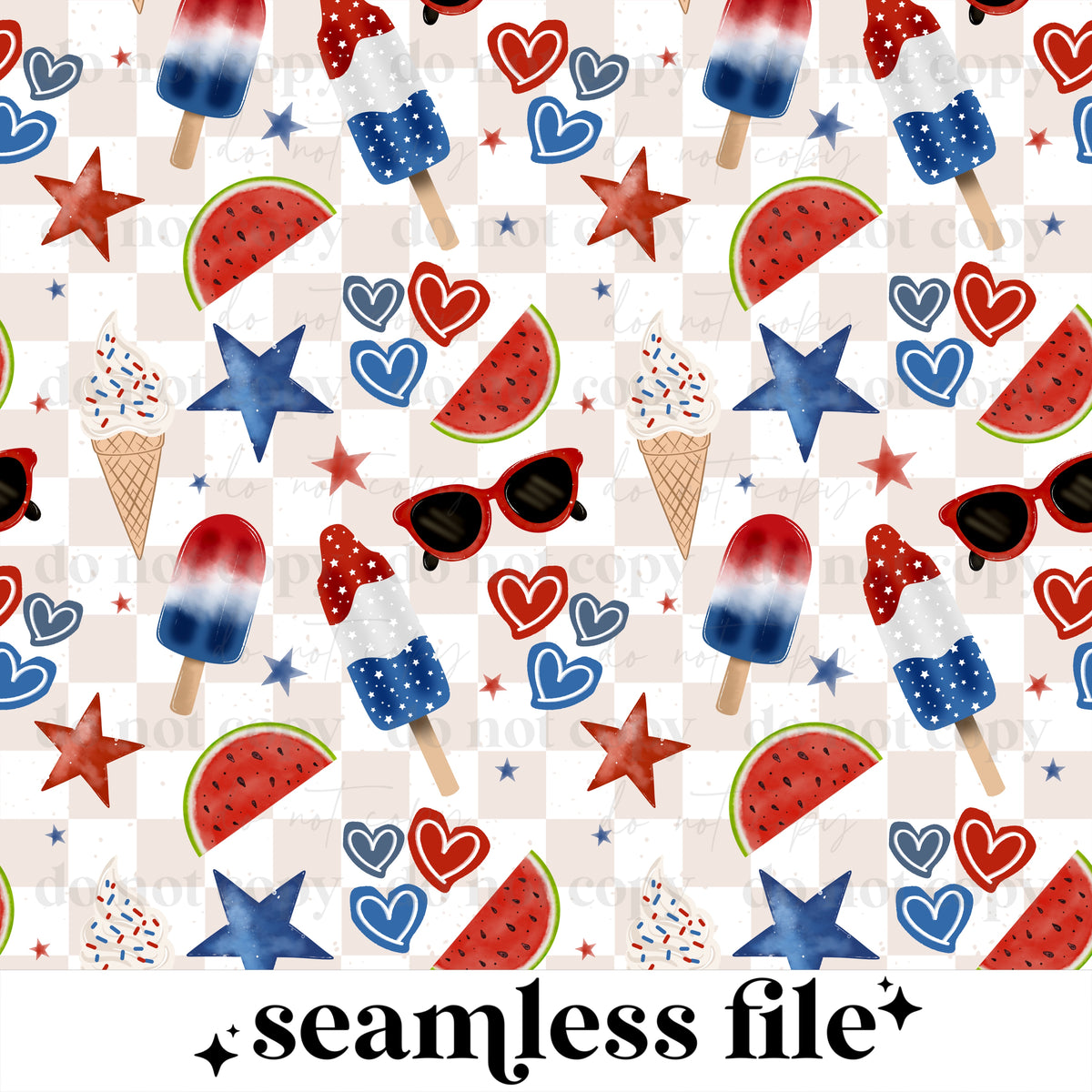 USA Ice Cream Seamless