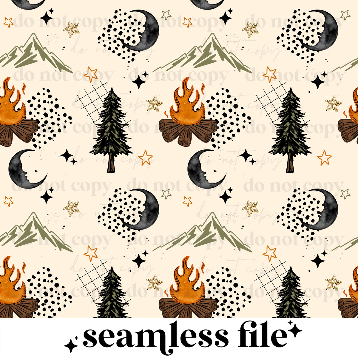 By The Campfire Seamless