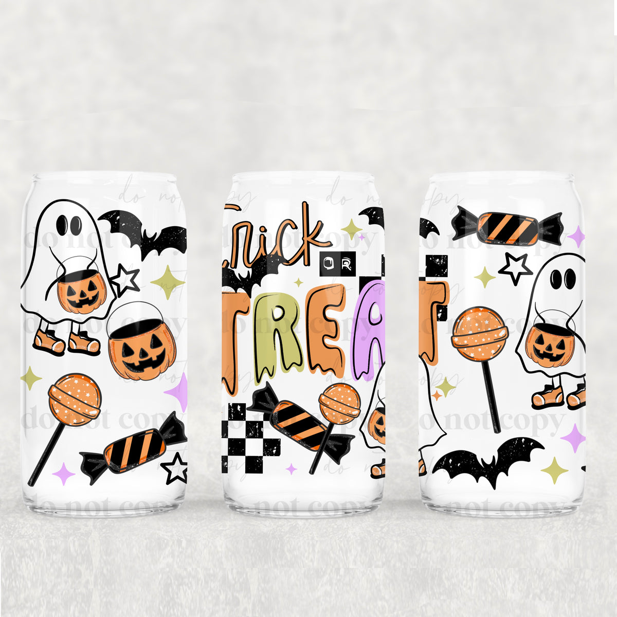 Trick Or Treat 16oz Glass Wrap