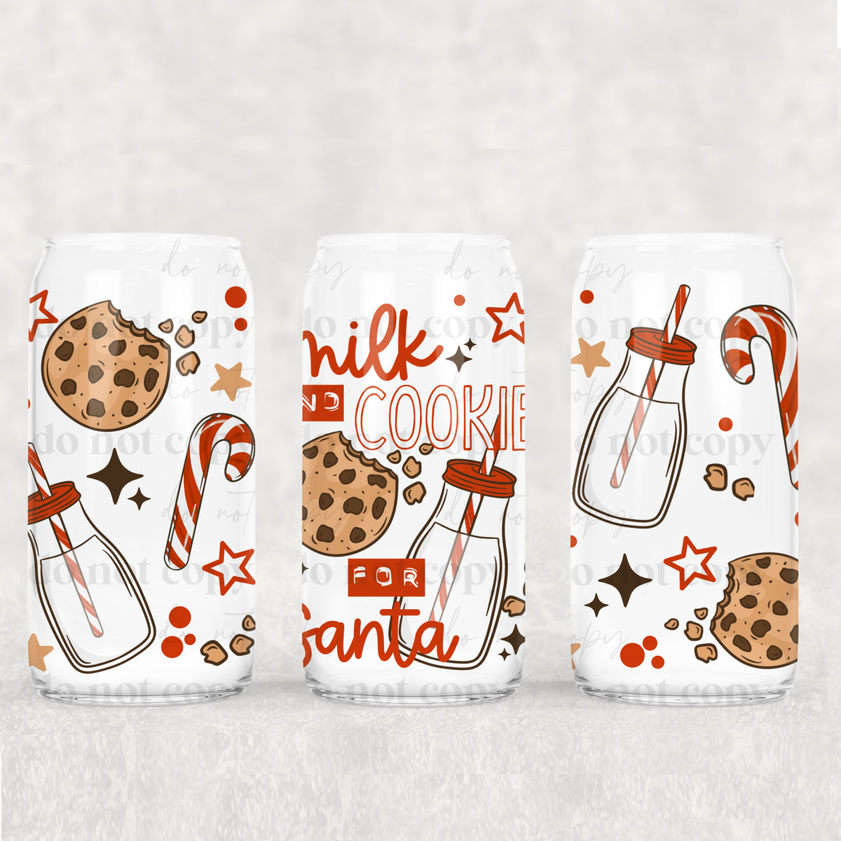 Milk & Cookies 16oz Glass Wrap