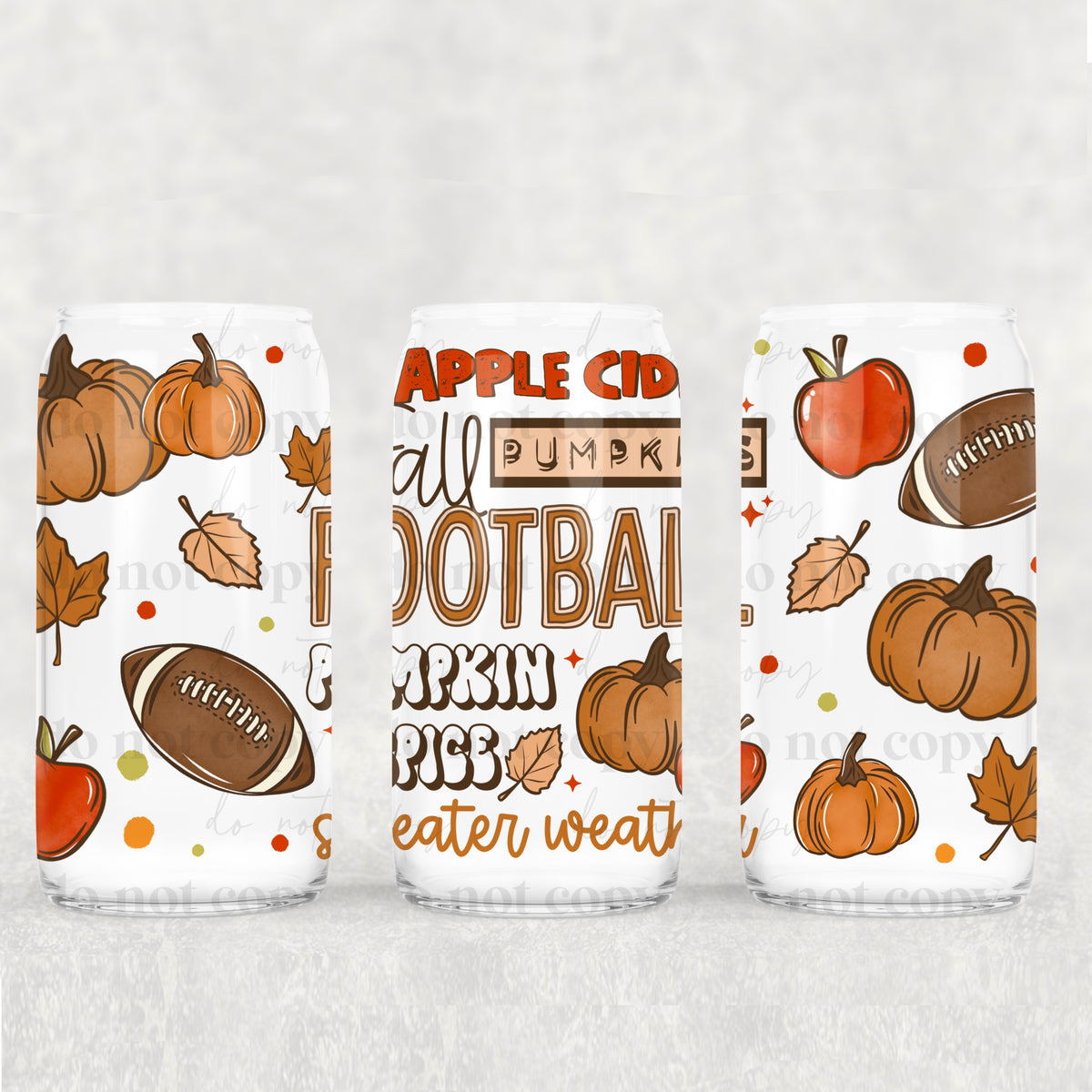 Fall Things 16oz Glass Wrap