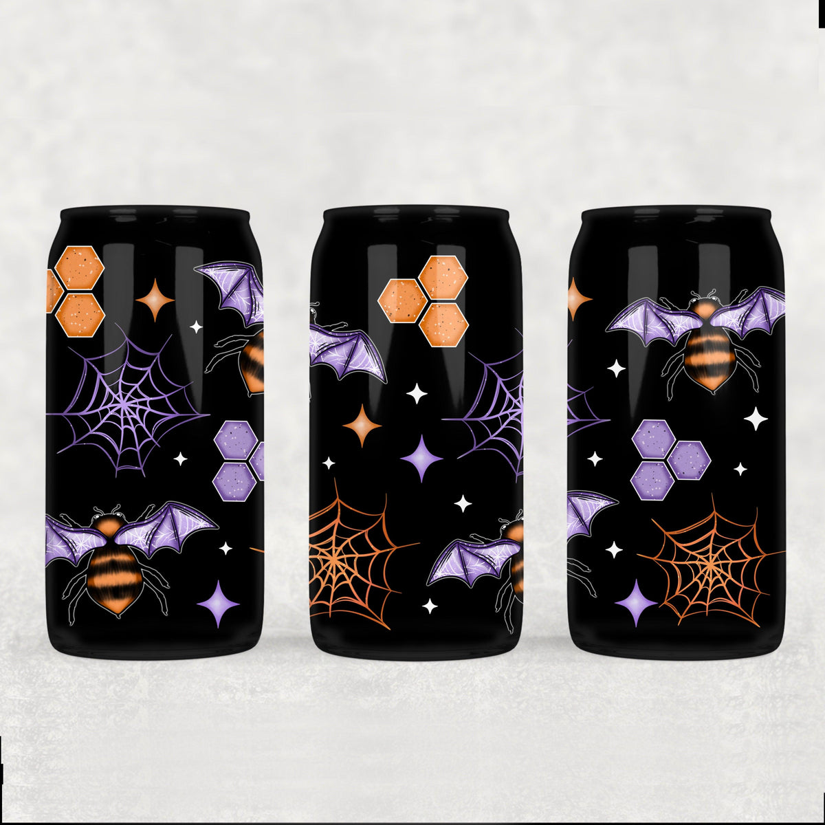 Spooky Bee 16oz Glass Wrap