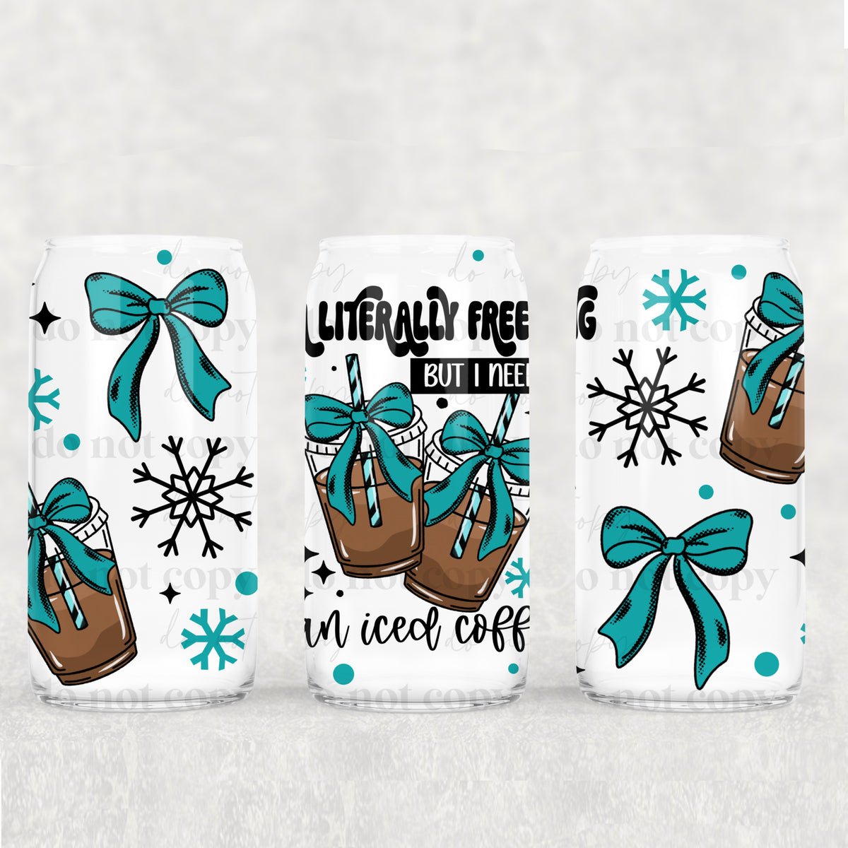 Literally Freezing Iced Coffee 16oz Glass Wrap