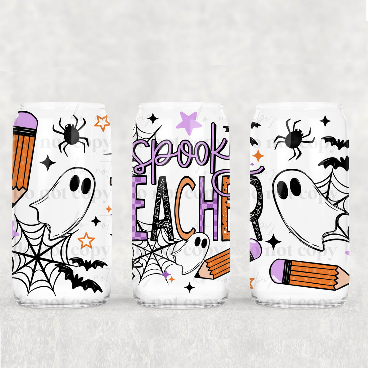 Spooky Teacher 16oz Glass Wrap