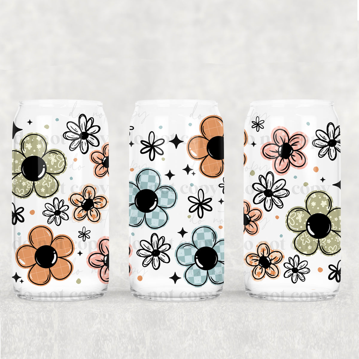 Daisies 16oz Glass Wrap