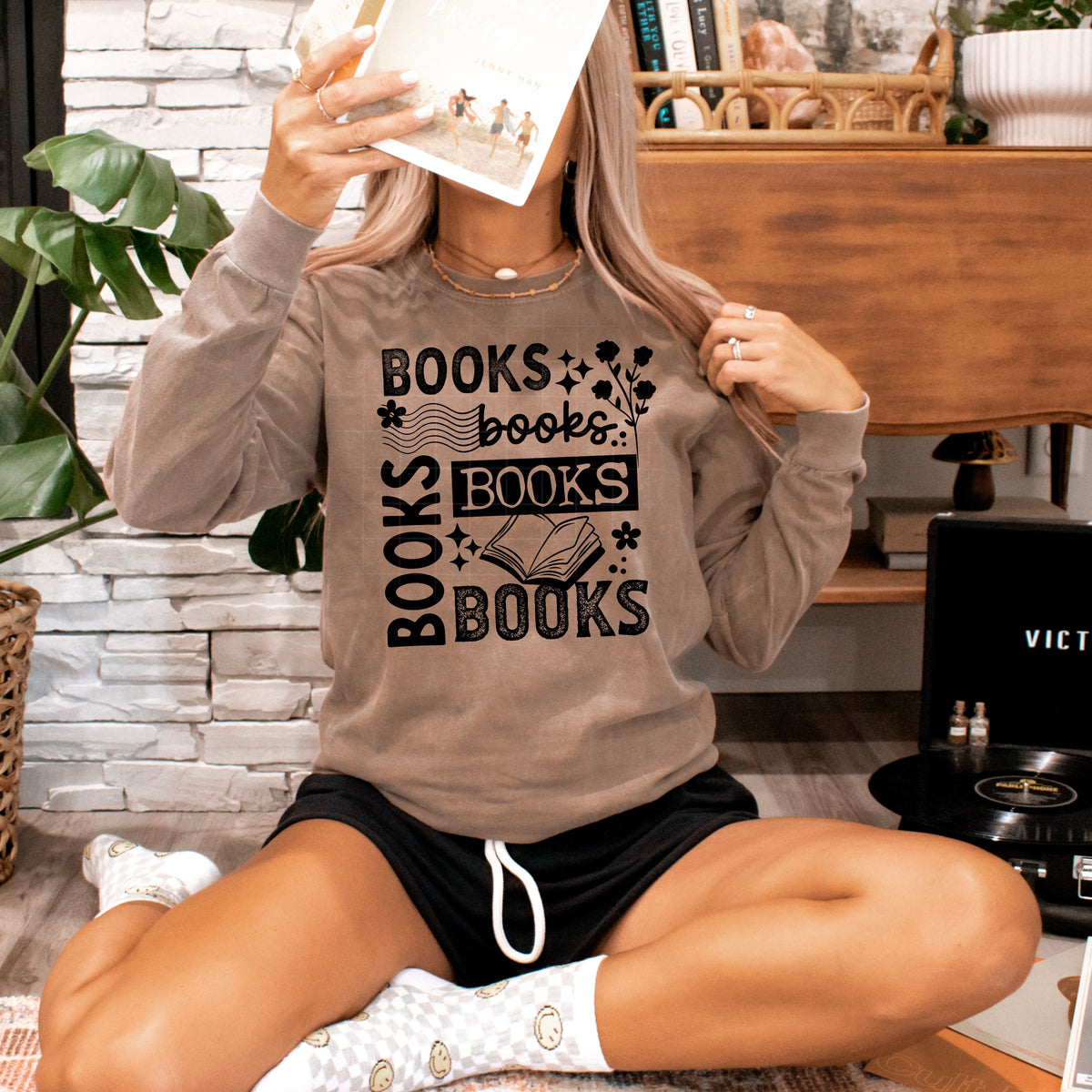 Books Collage Single Color PNG