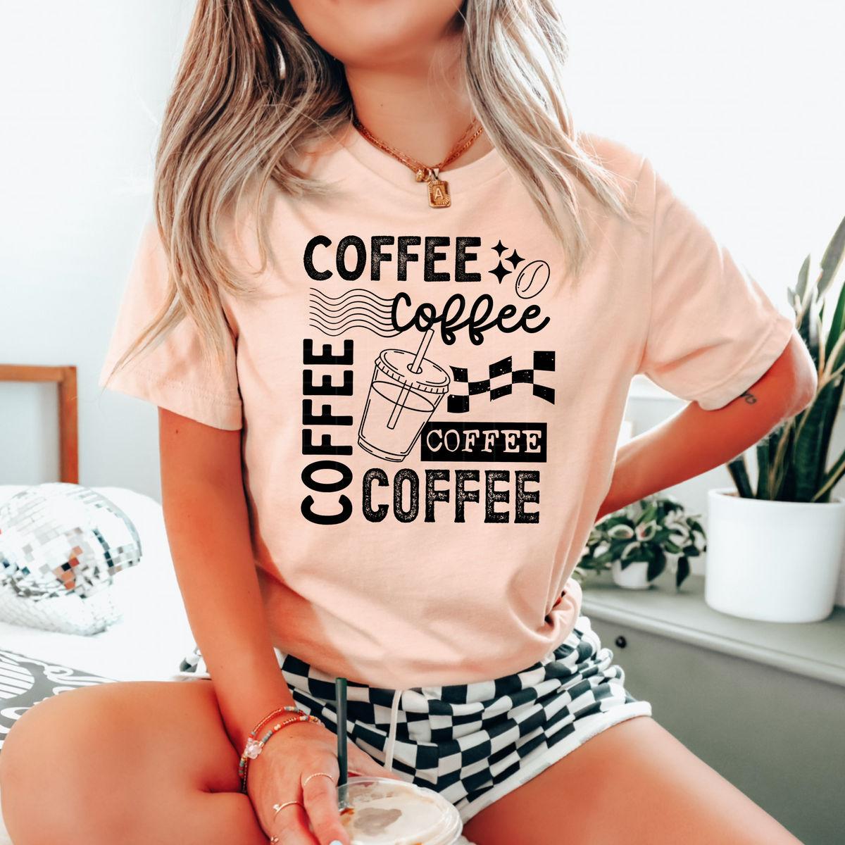 Coffee Collage Single Color PNG