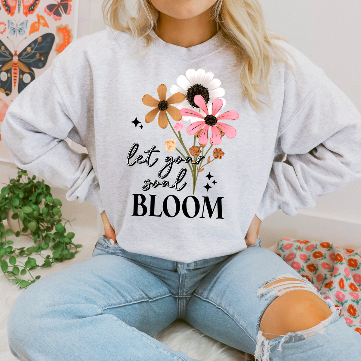Let Your Soul Bloom Floral PNG