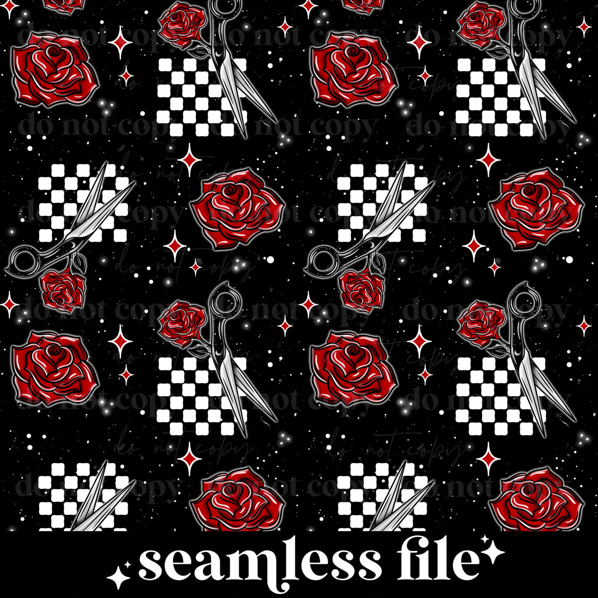Rose Scissors Seamless