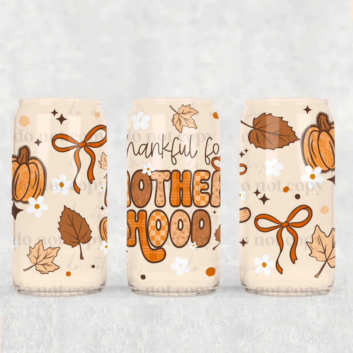 Thankful Motherhood 16oz Glass Wrap