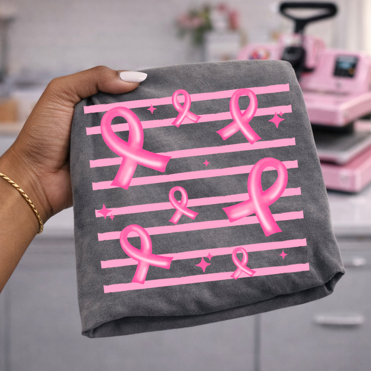 Pink Ribbon Stripe PNG