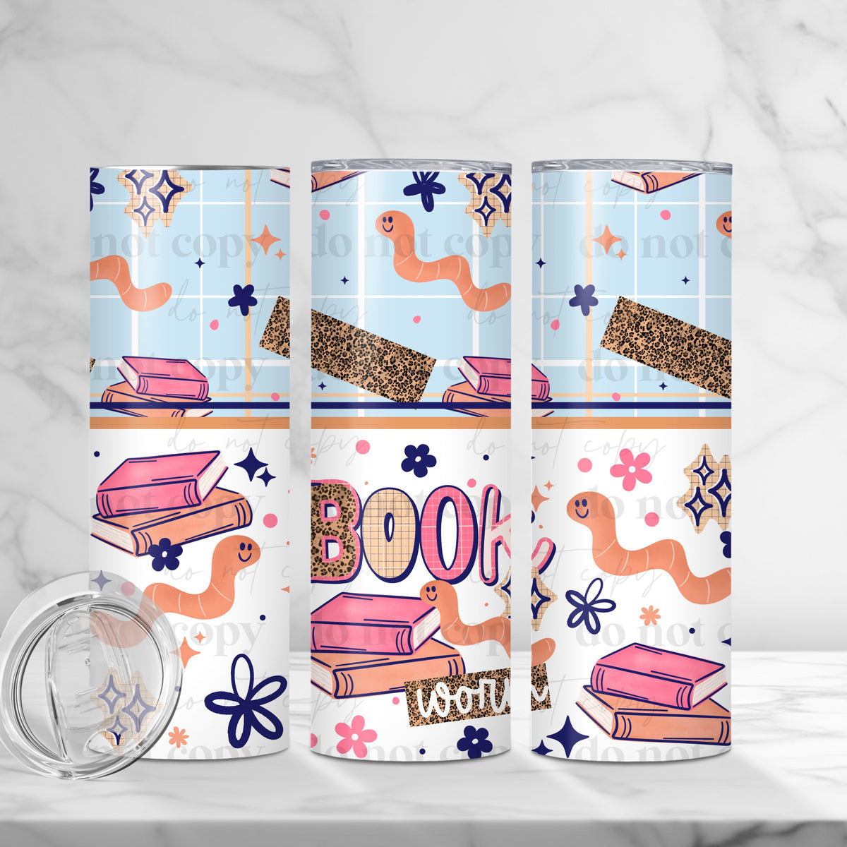 Book Worm Tumbler Wrap