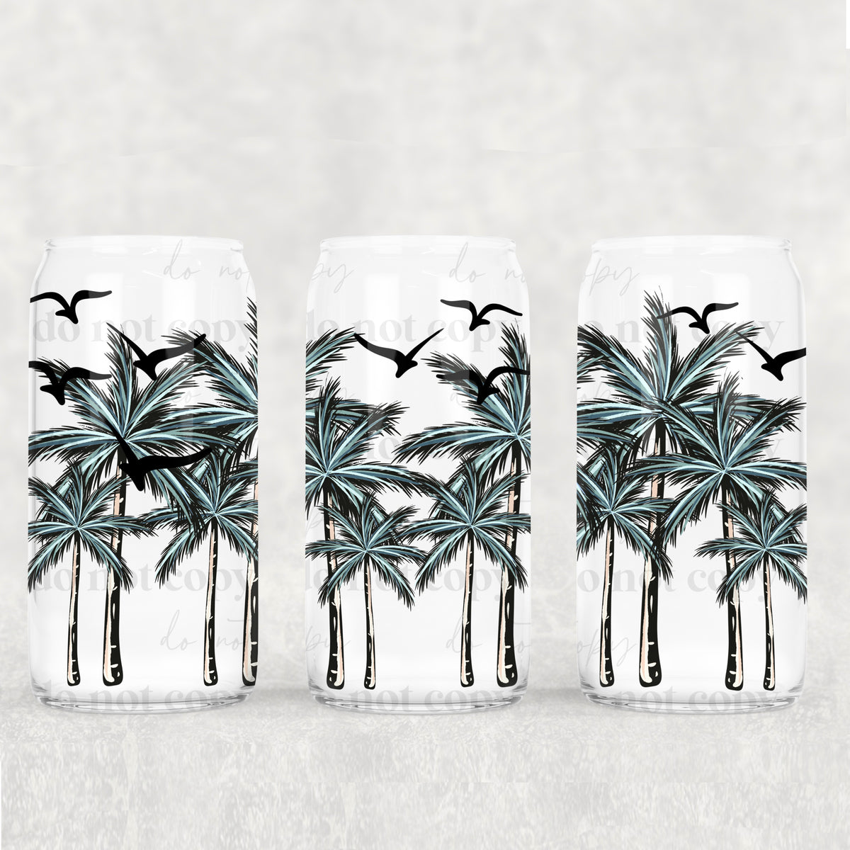 Palm Trees 16 Oz Glass Wrap