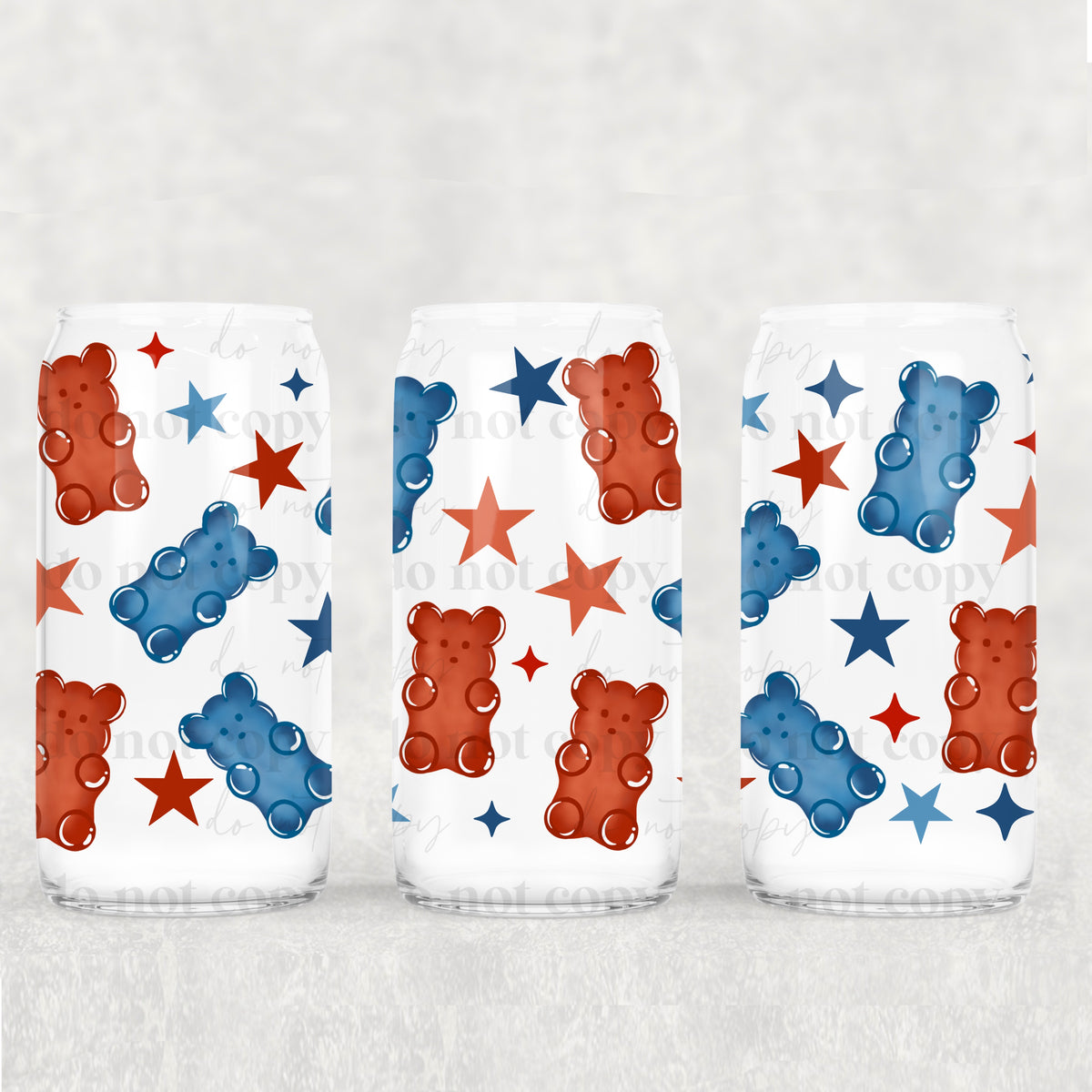 USA Gummy Bear 16 Oz Glass Wrap