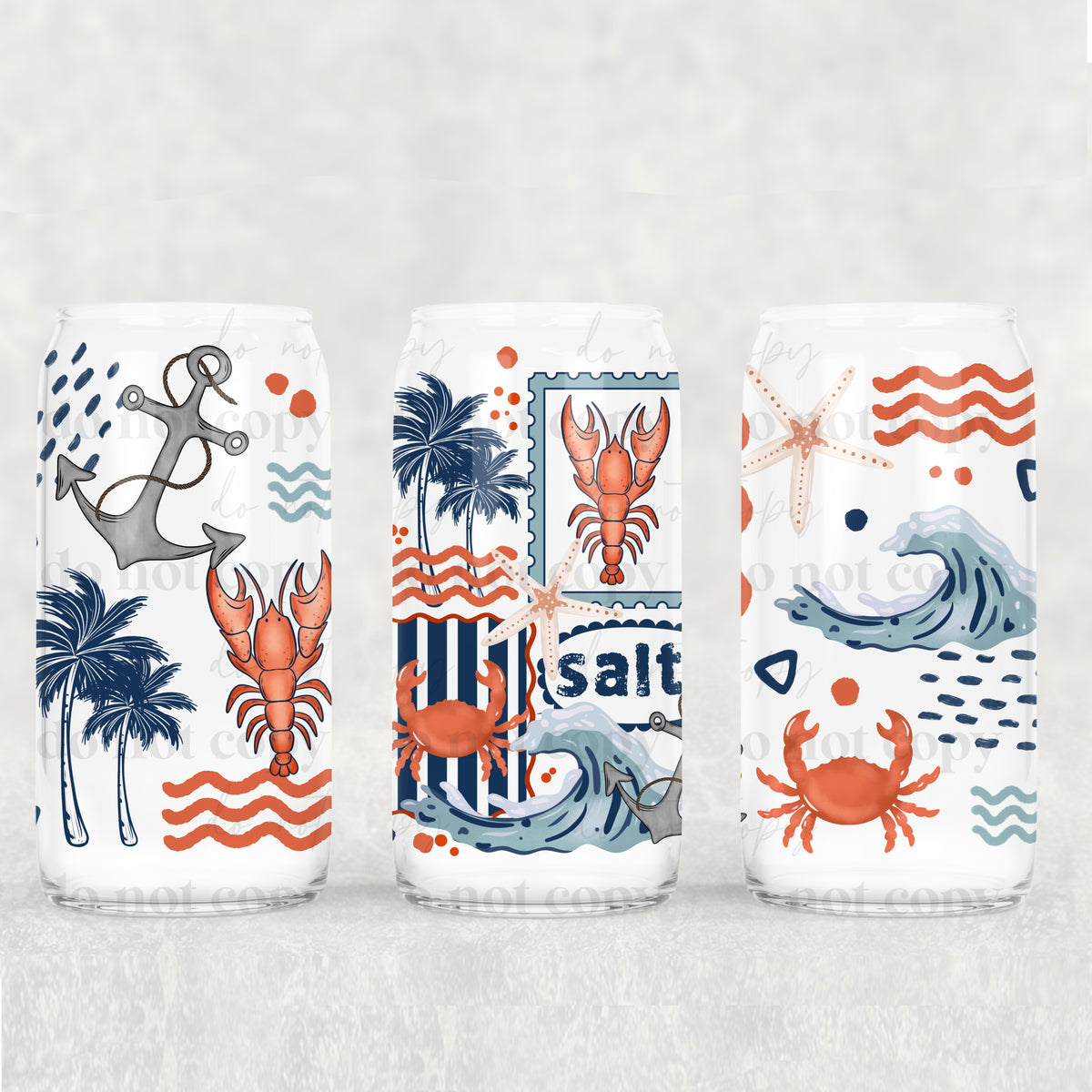 Salty Crab 16 Oz Glass Wrap