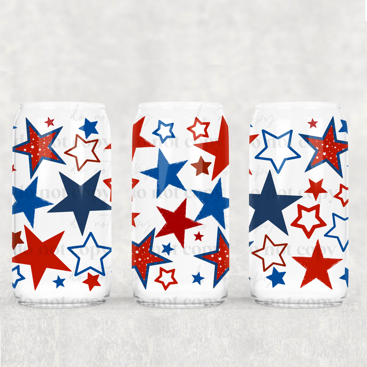 USA Stars 16 Oz Glass Wrap