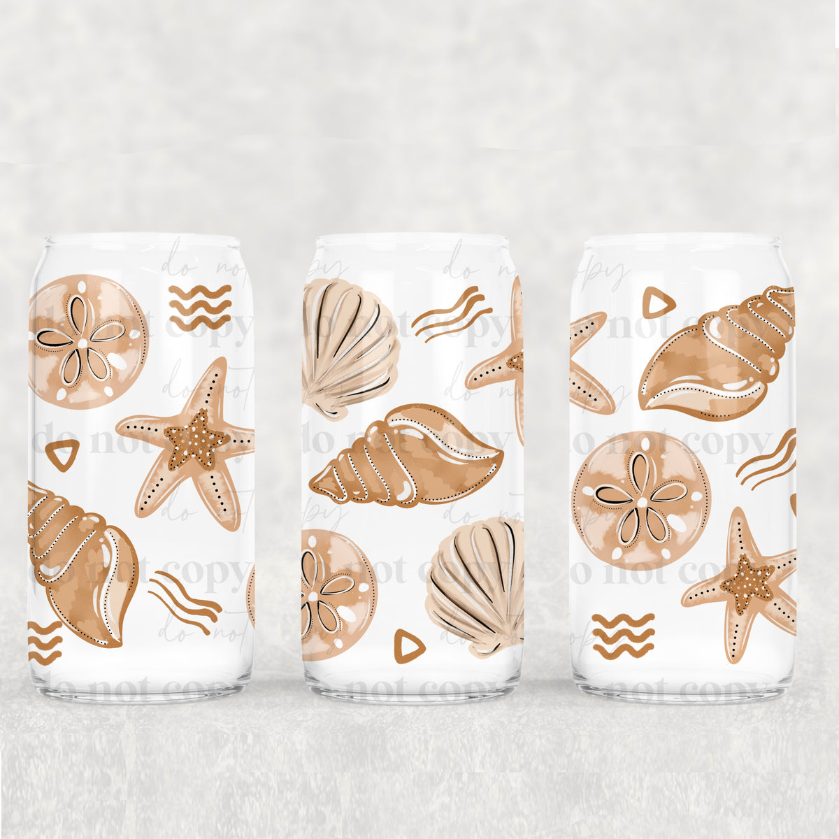 Tan Shells 16 Oz Glass Wrap