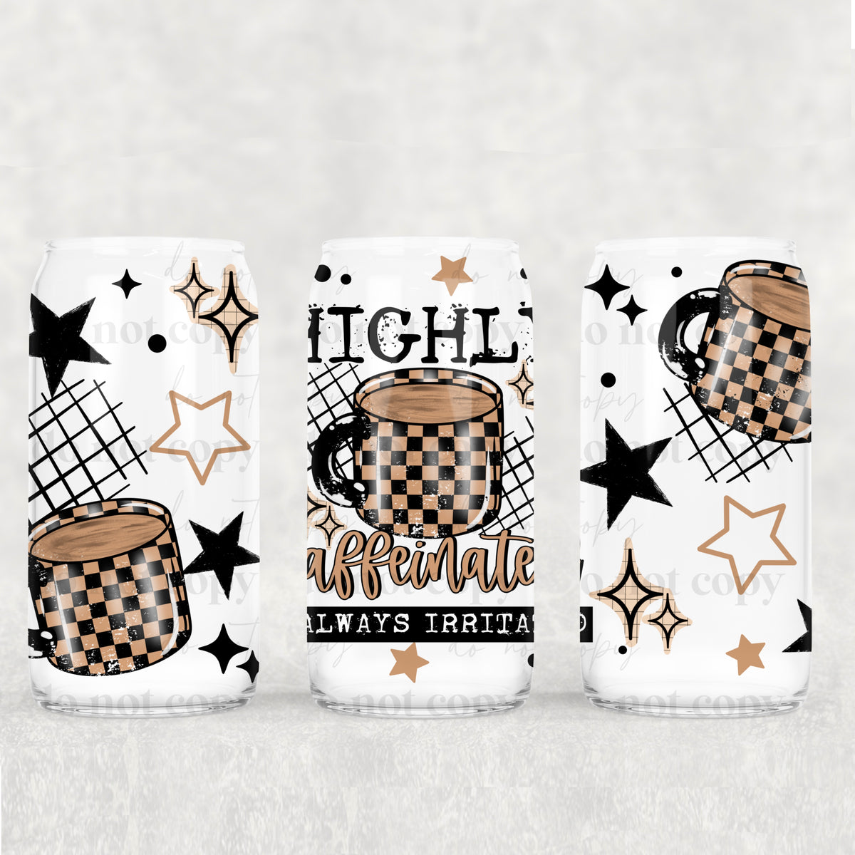 Highly Caffeinated 16 Oz Glass Wrap