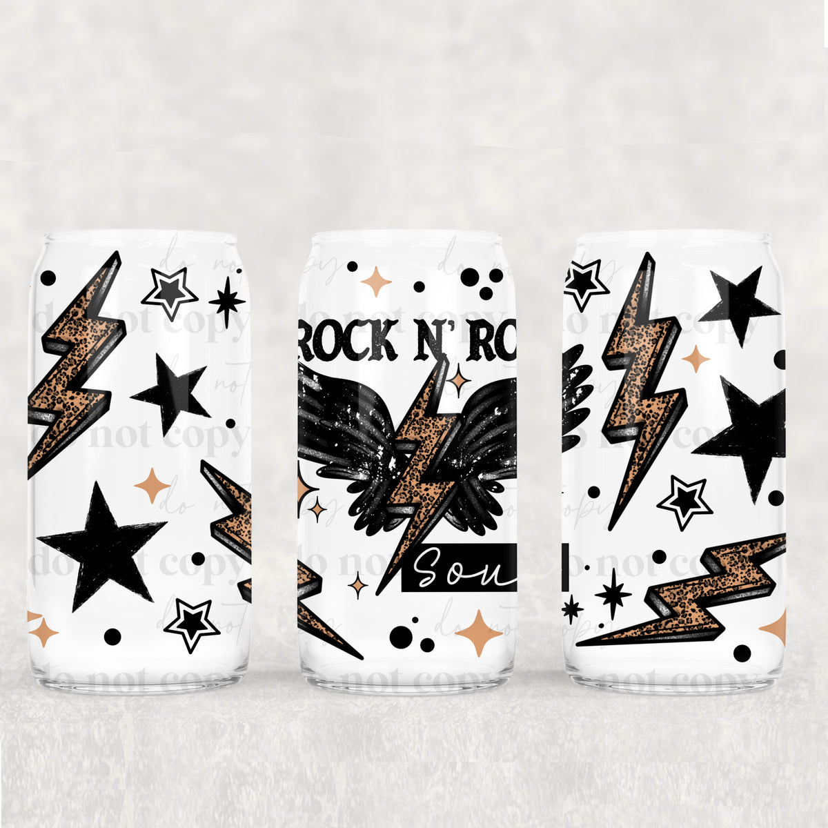 Rock N Roll Soul 16 Oz Glass Wrap