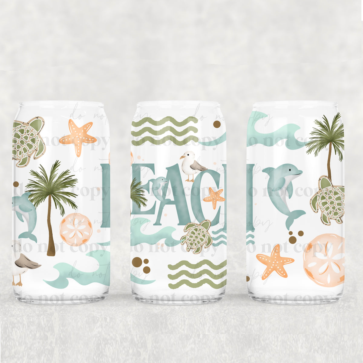 Beach 16 Oz Glass Wrap