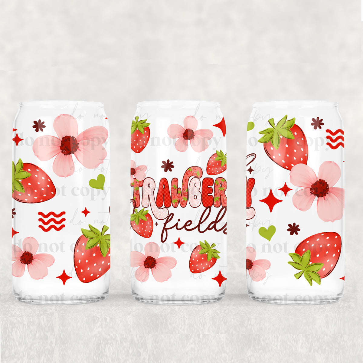 Strawberry Fields 16 Oz Glass Wrap