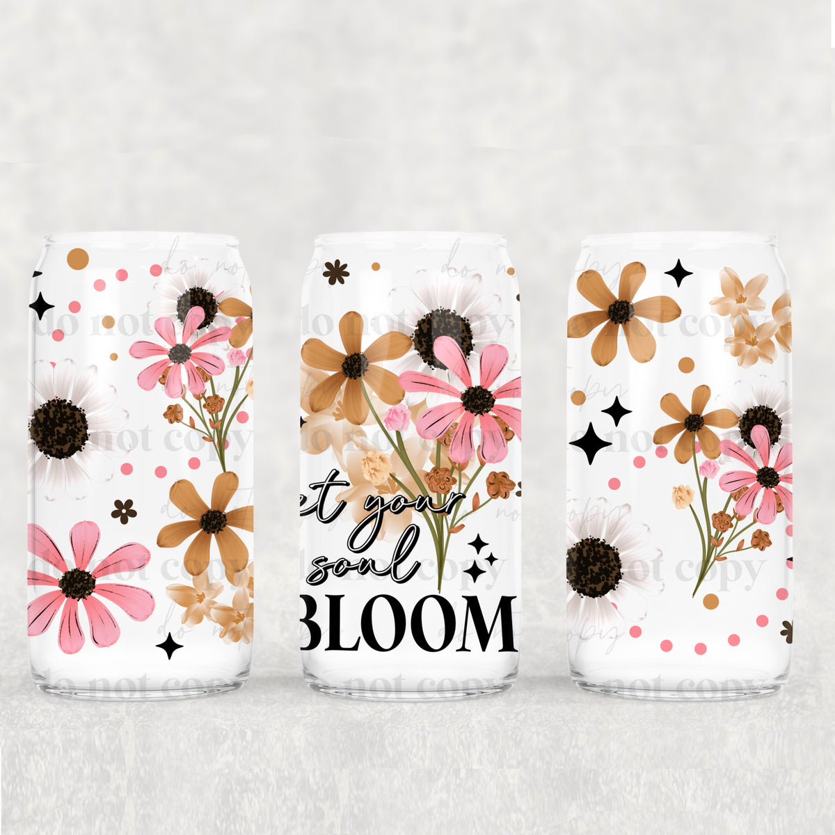 Let Your Soul Bloom 16 Oz Glass Wrap