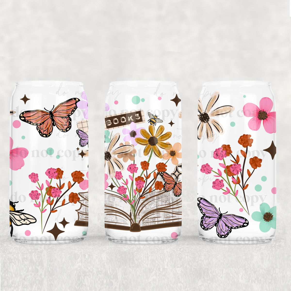 Books 16 Oz Glass Wrap