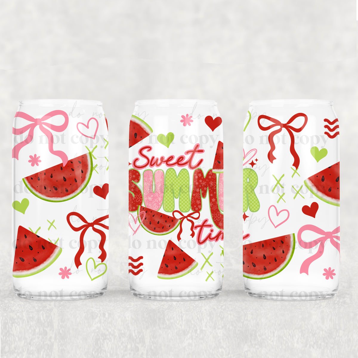 Watermelon Sweet Summertime 16 Oz Glass Wrap