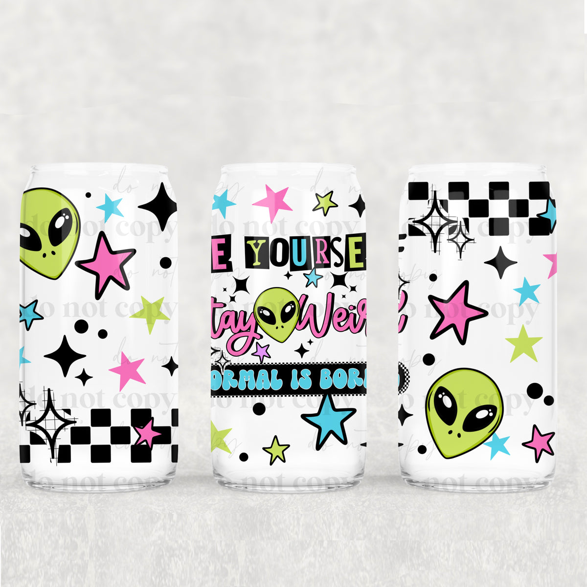 Stay Weird 16 Oz Glass Wrap
