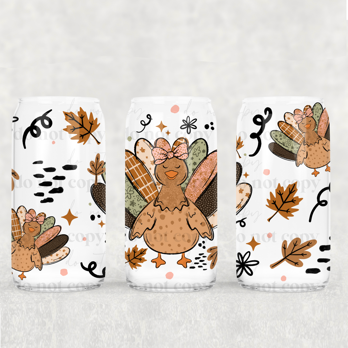 Turkey 16oz Glass Wrap
