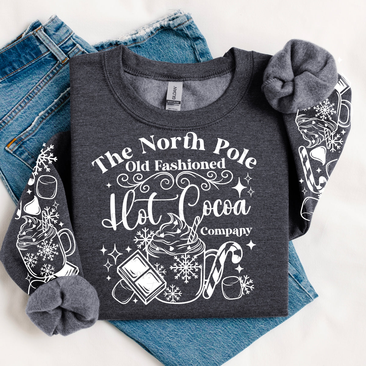 North Pole Hot Cocoa w/ Sleeves Single Color PNG