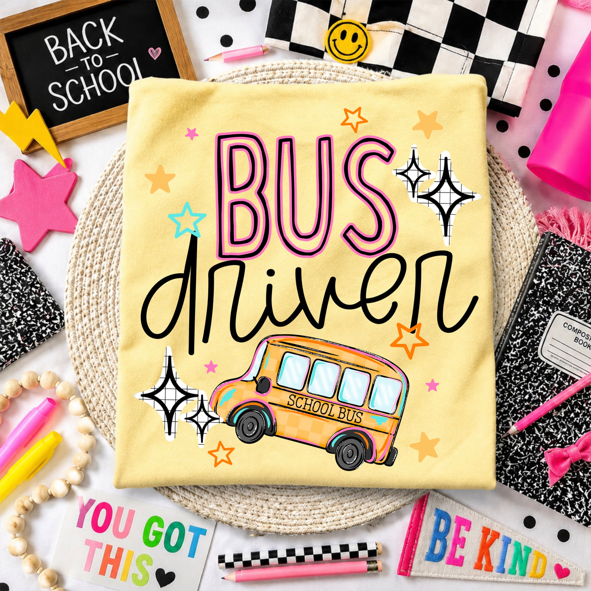 Pink Bus Driver PNG