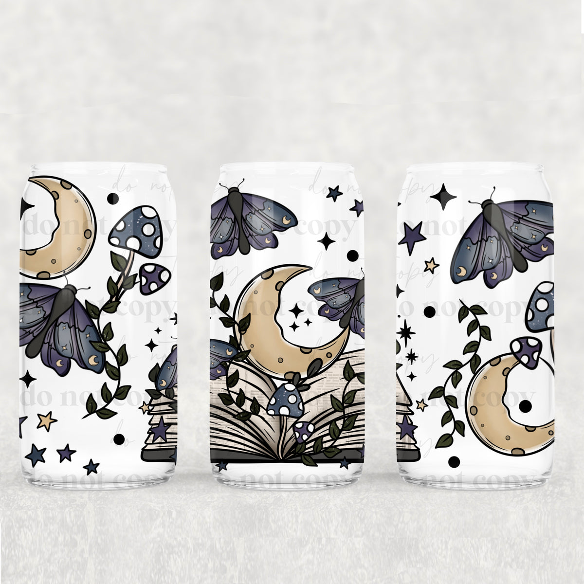 Cottagecore Open Book 16oz Glass Wrap