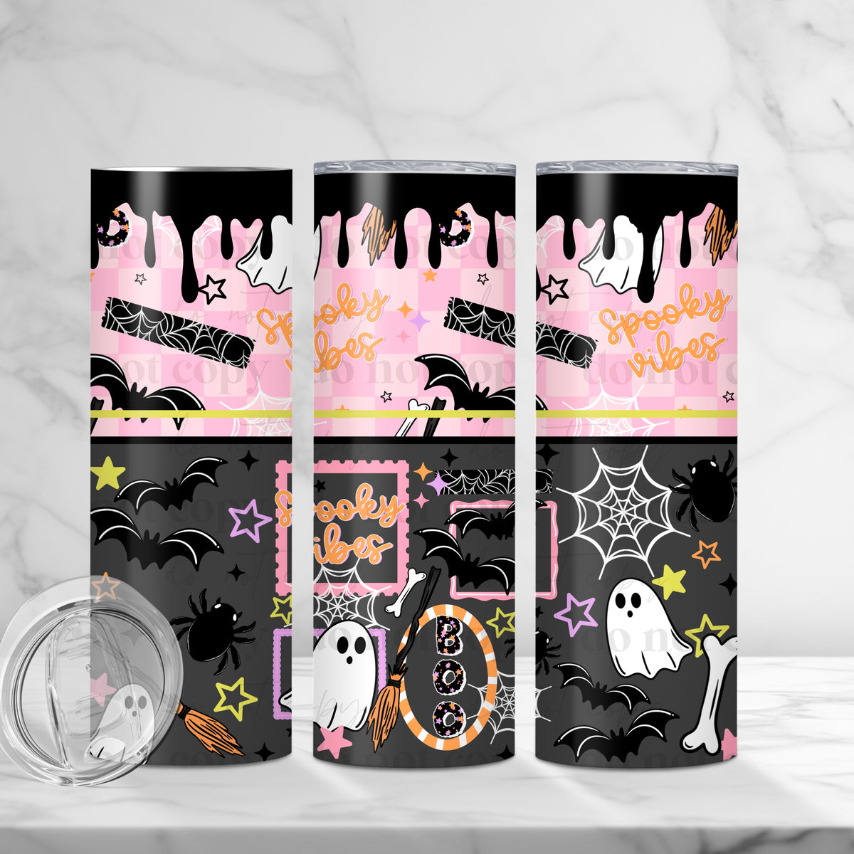 Spooky Vibes Stamps Tumbler Wrap