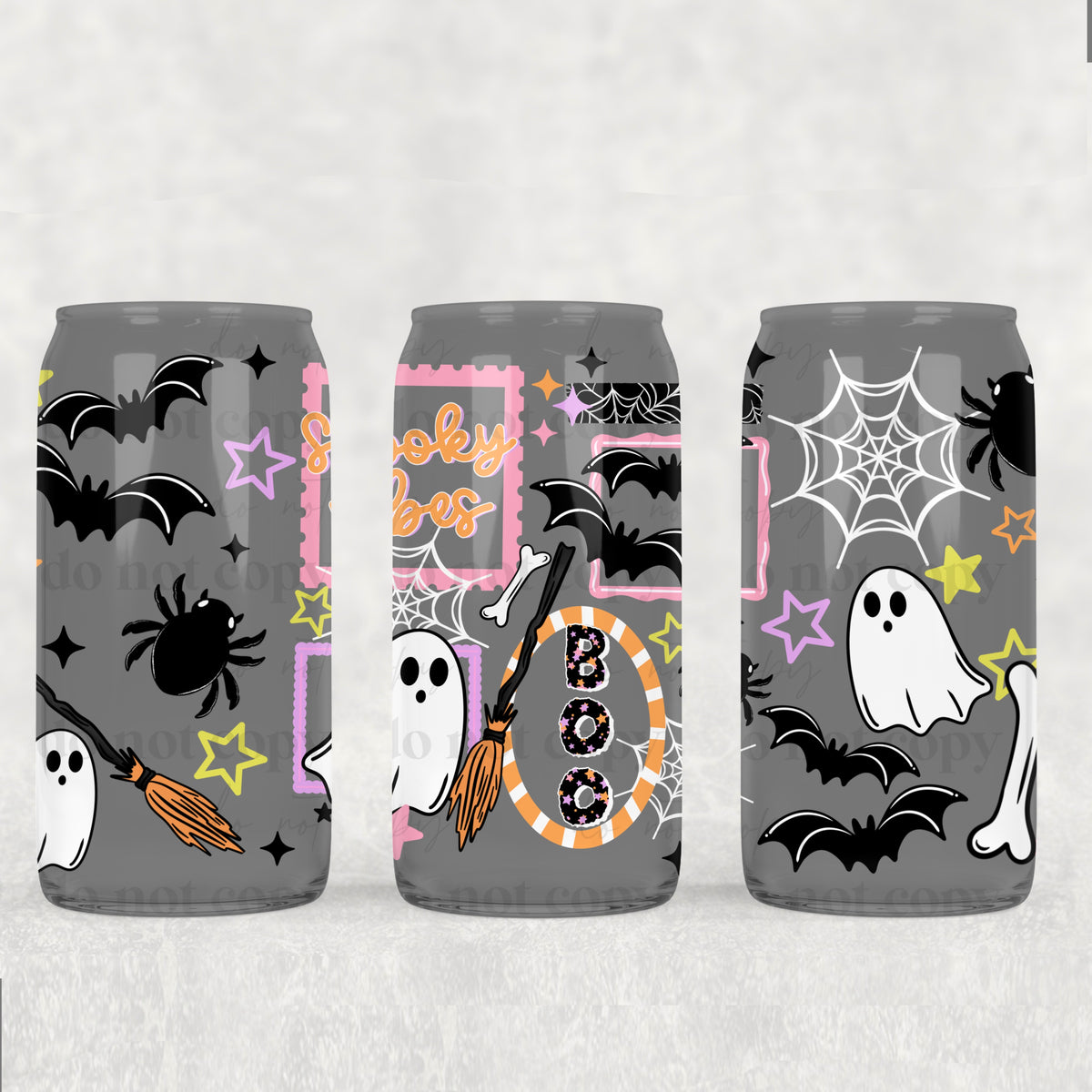 Spooky Vibes Stamps 16oz Glass Wrap