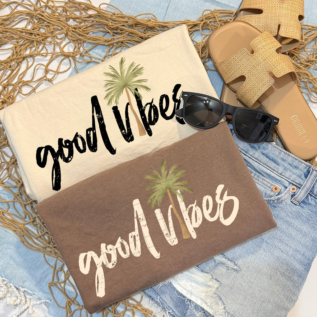 Good Vibes Palm Tree PNG