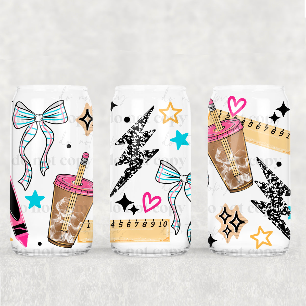 Caffeinate & Teach 16oz Glass Wrap