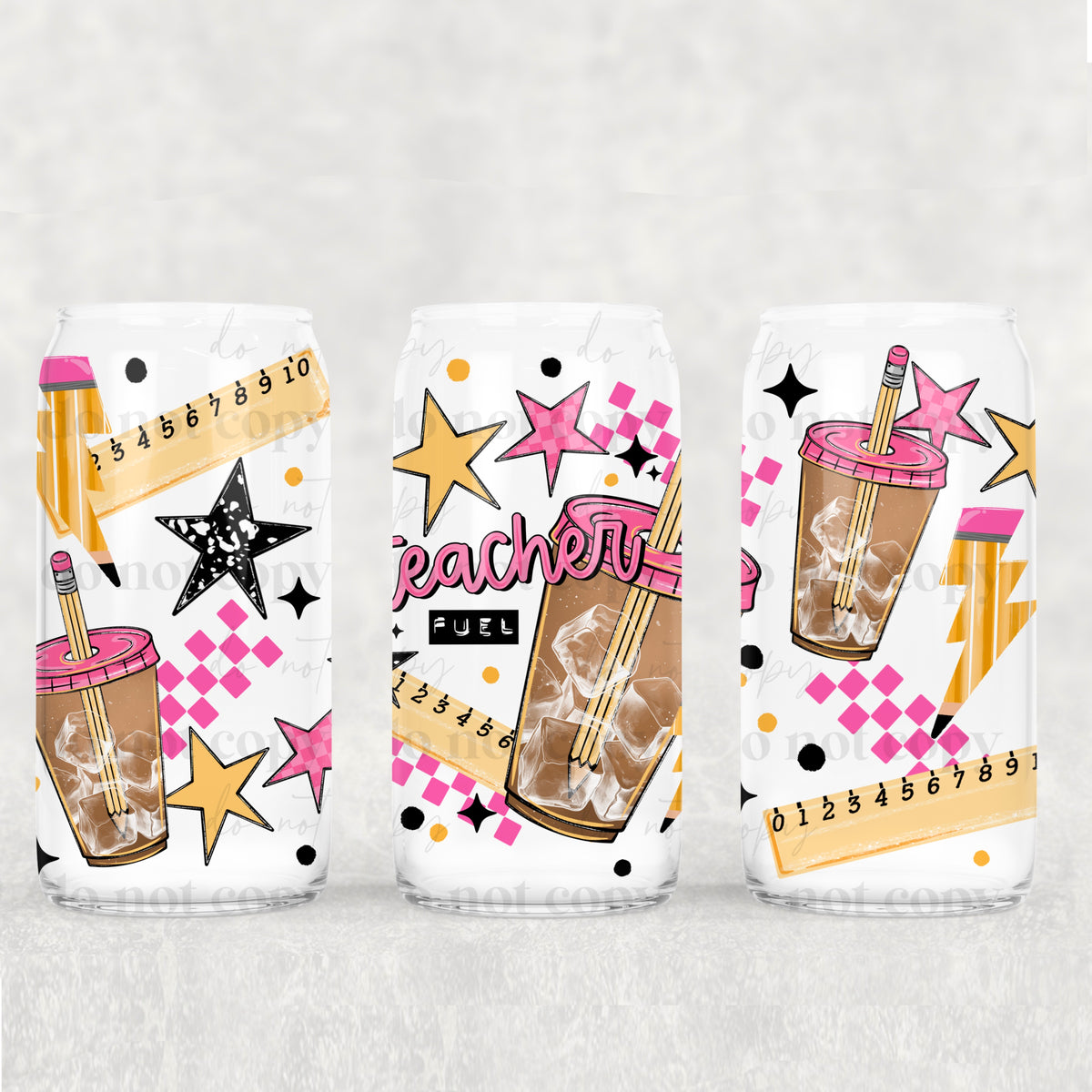 Teacher Fuel 16oz Glass Wrap