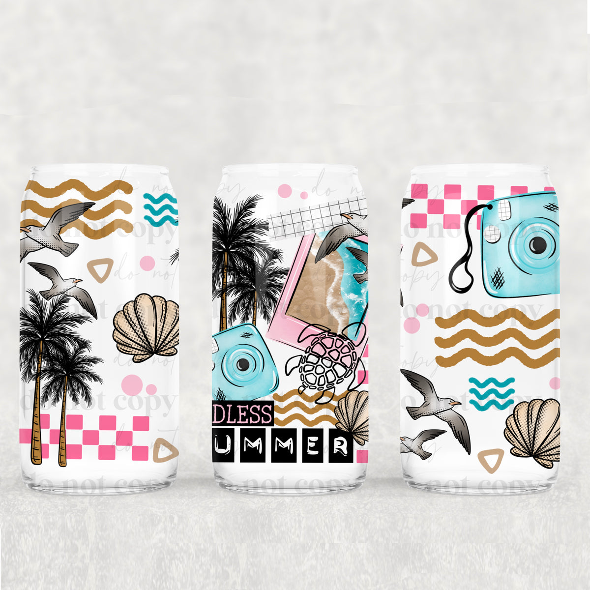Endless Summer Collage 16oz Glass Wrap