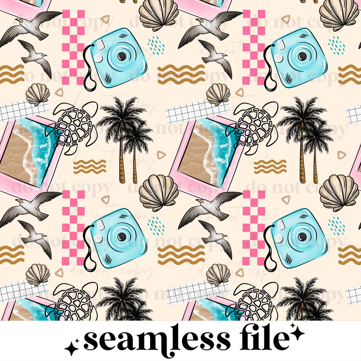 Endless Summer Collage Seamless