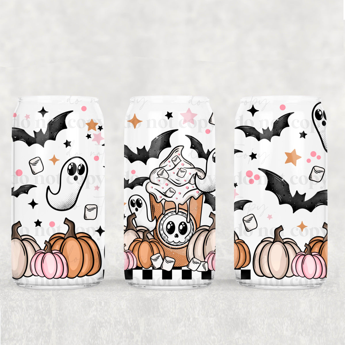 Cute Spooky Coffee 16oz Glass Wrap