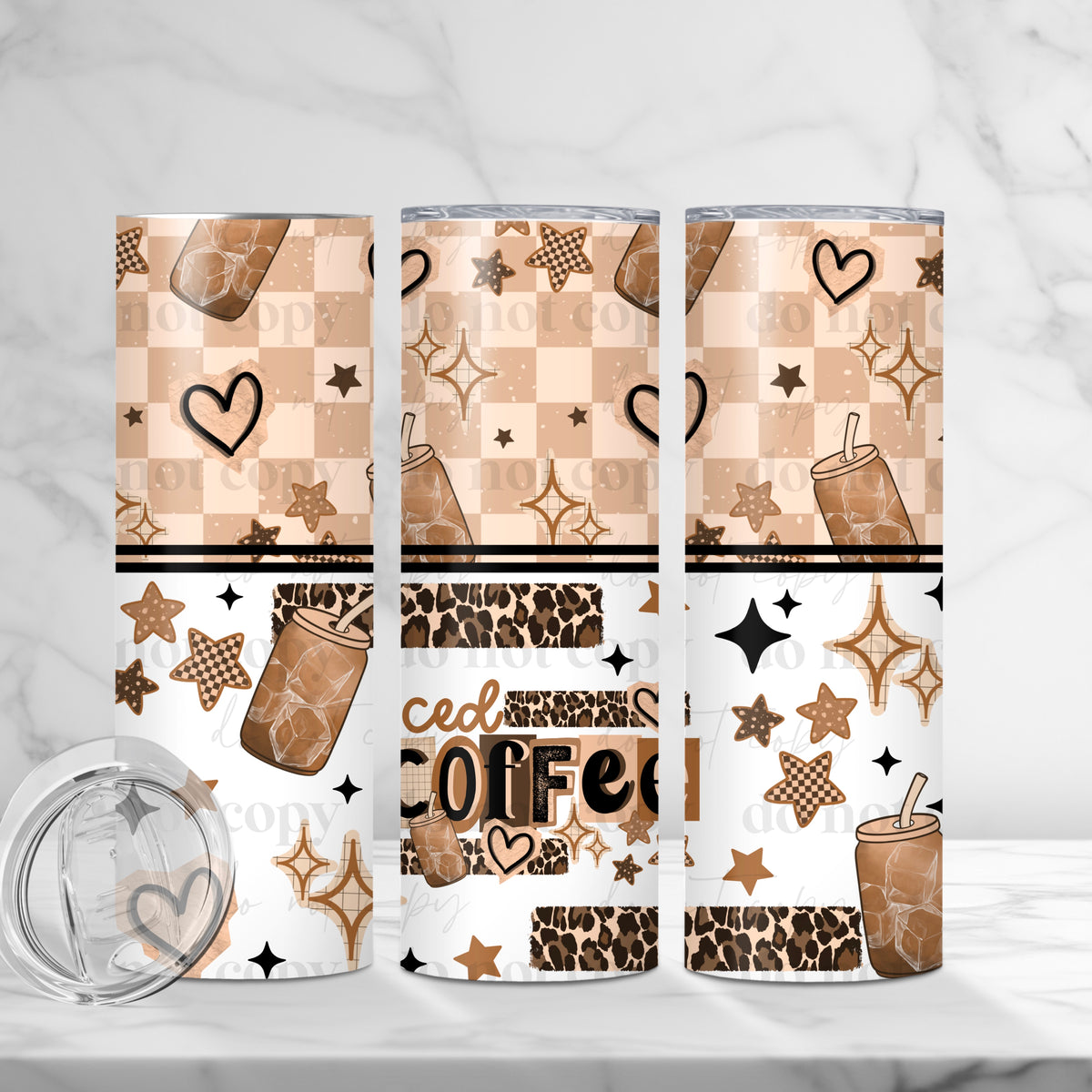 Leopard Iced Coffee Tumbler Wrap