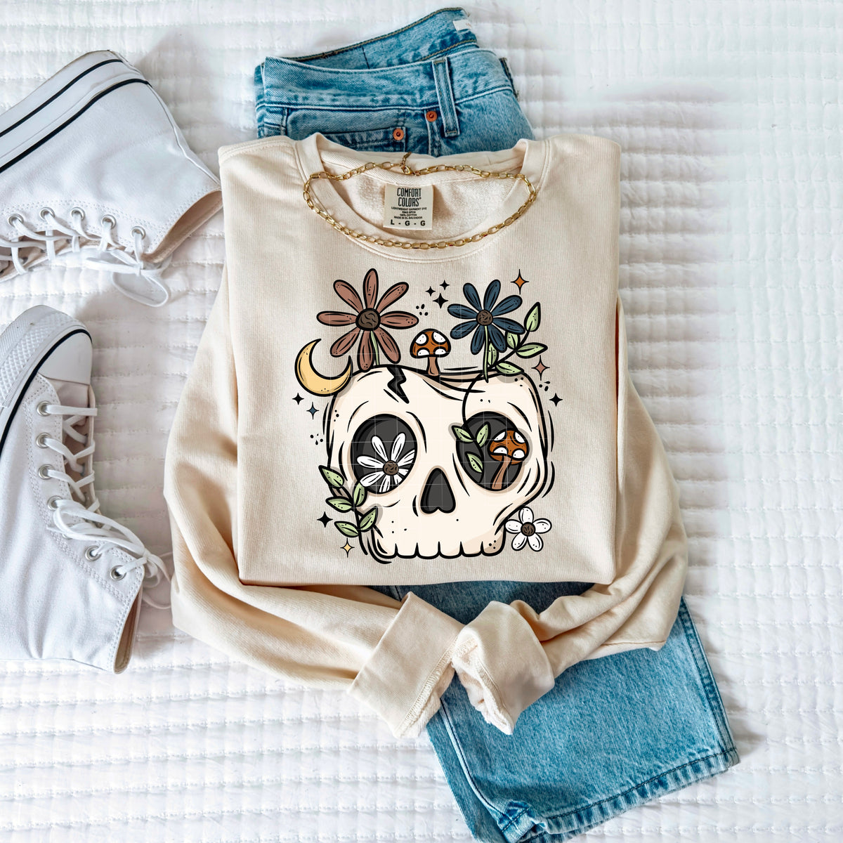 Floral Skull PNG