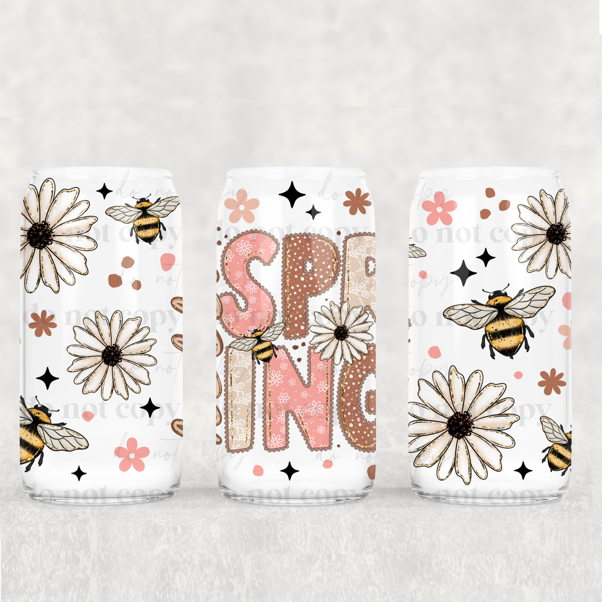 Hello Spring 16 oz Glass Wrap