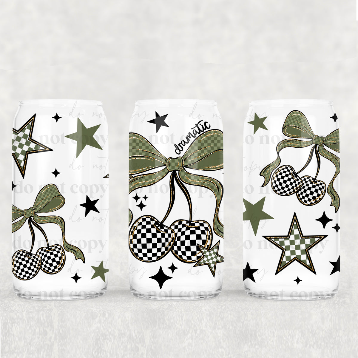 Dramatic Cherries 16 oz Glass Wrap