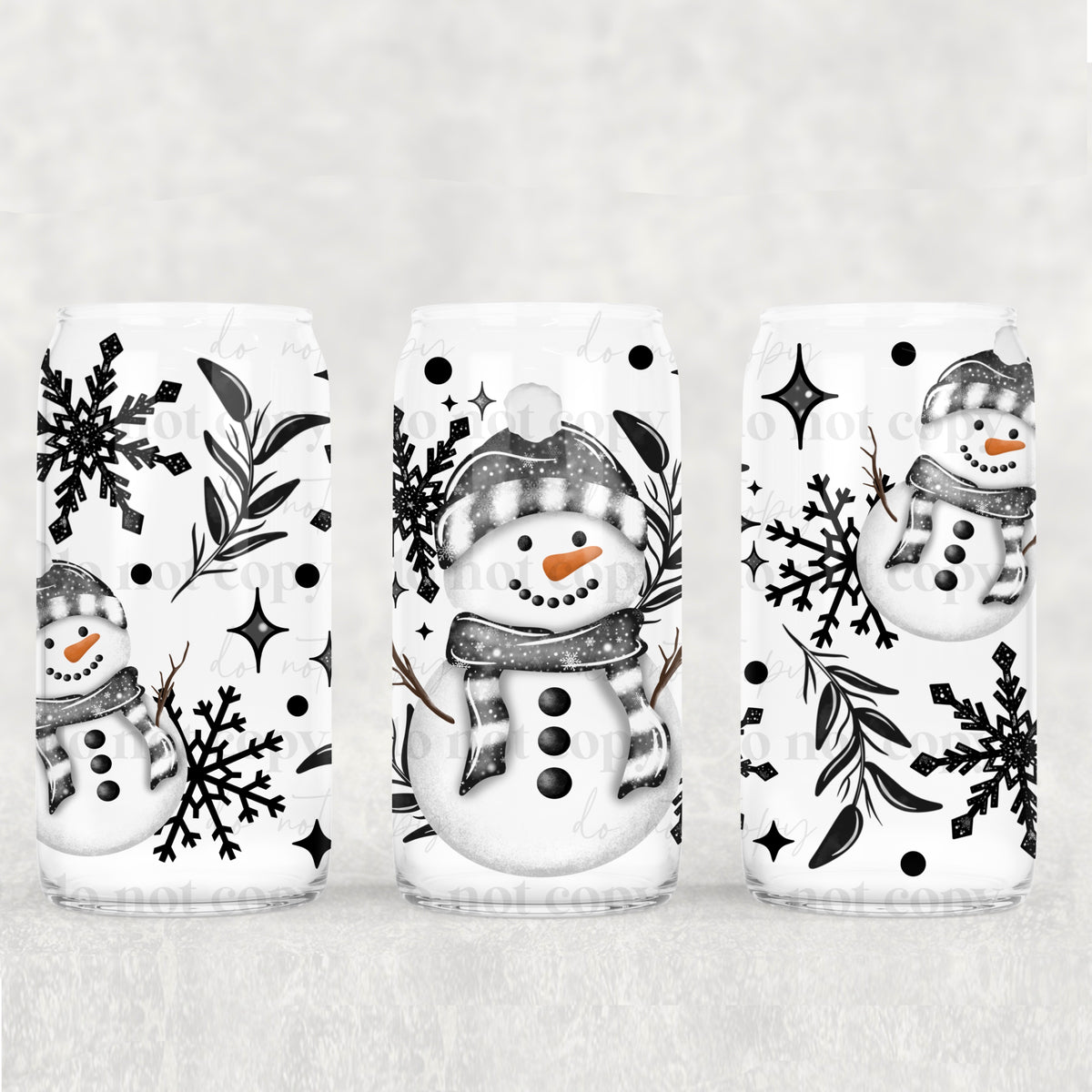 Snowman 16oz Glass Wrap