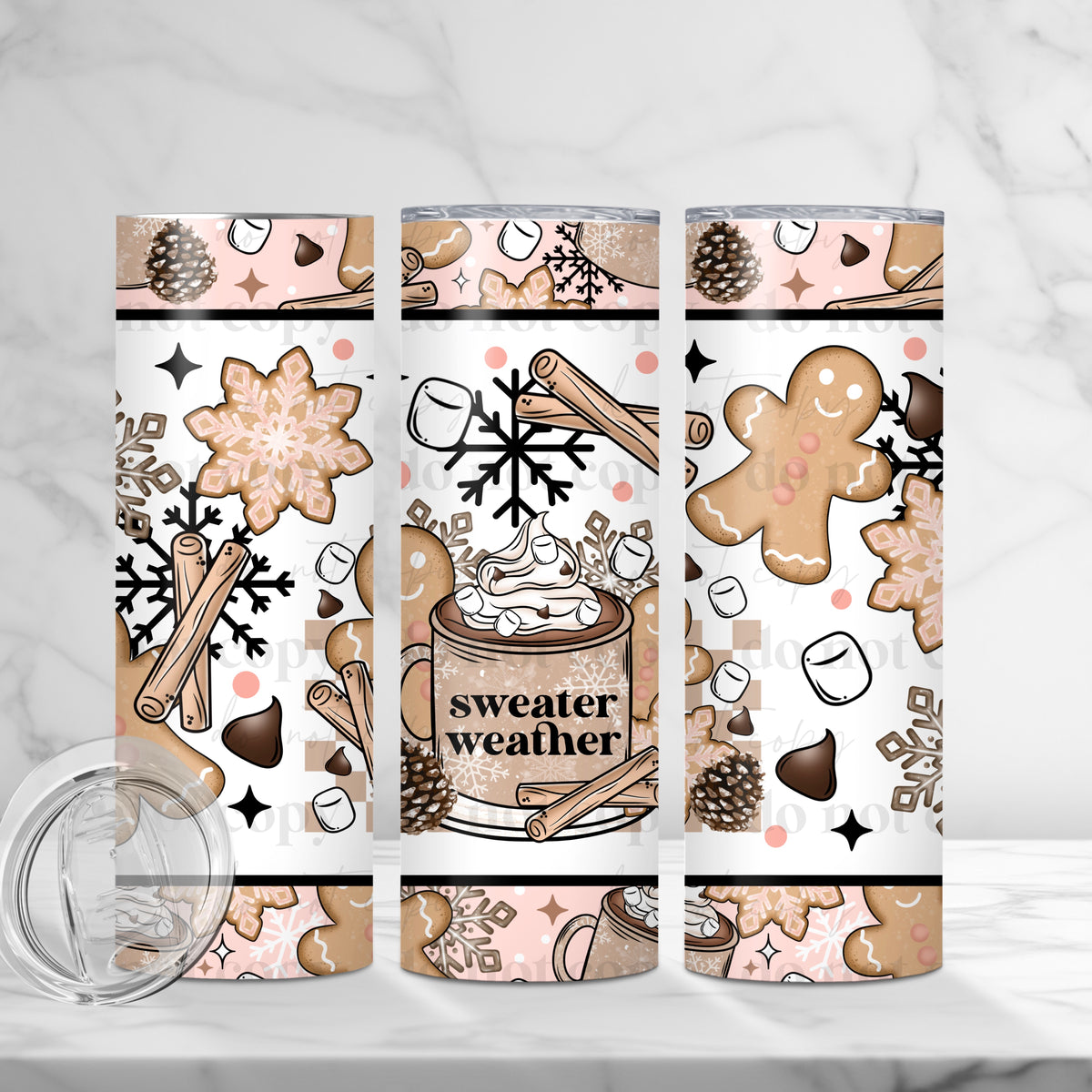 Sweater Weather Gingerbread Tumbler Wrap