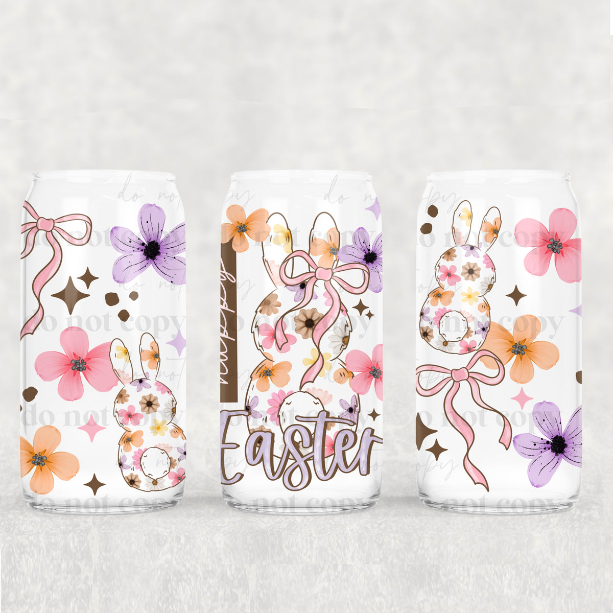 Happy Easter Bunny 16 oz Glass Wrap